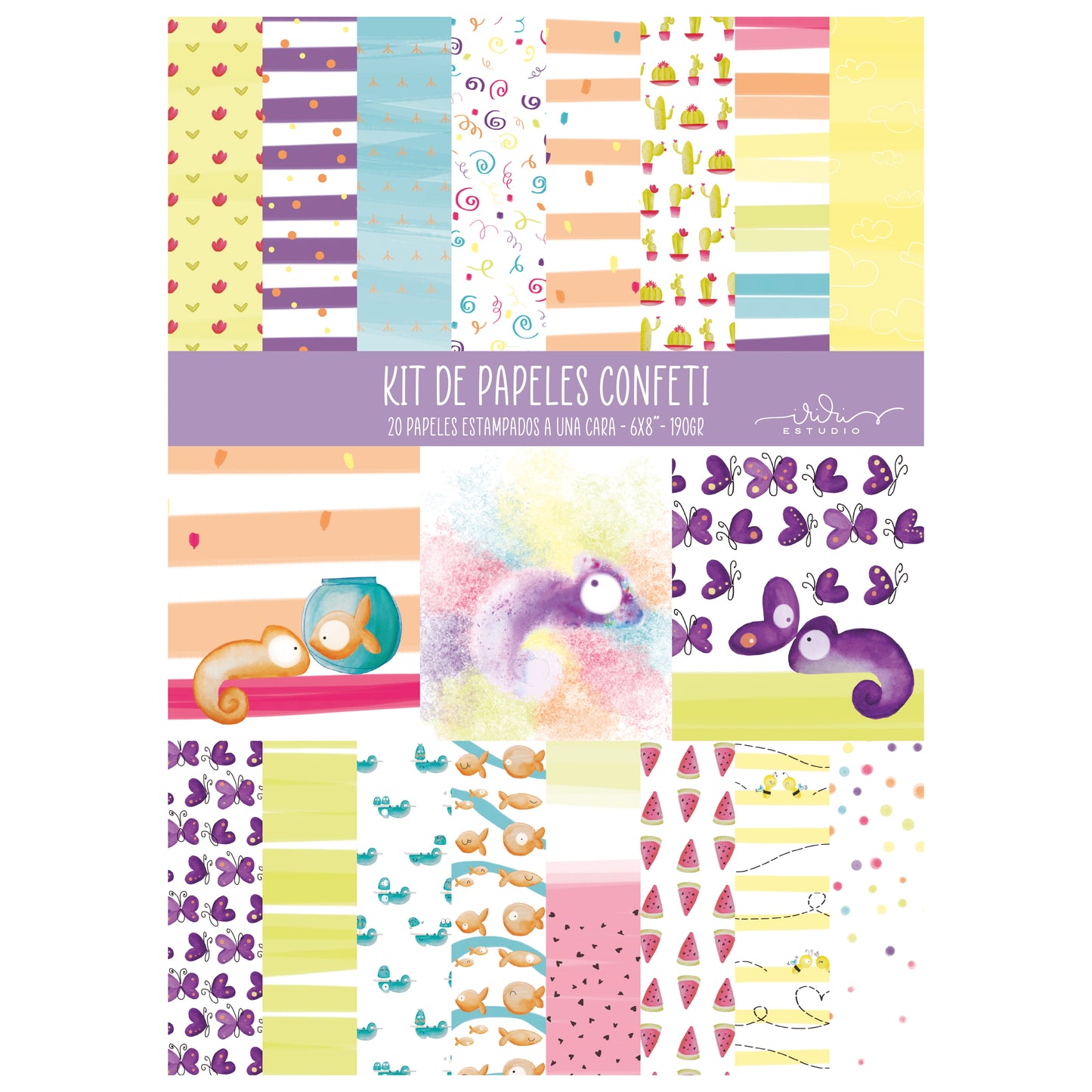 KIT 20 PAPELES CONFETI 6X8" - REPO BAJO PEDIDO - SCRAPBOOKING