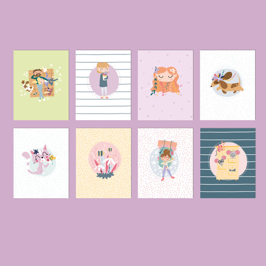 KIT 8 ILUSTRACIONES GUAYEDRA - REPO BAJO PEDIDO - SCRAPBOOKING