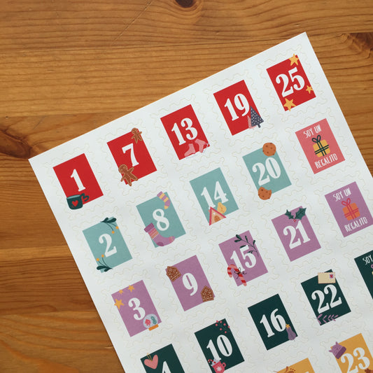 PEGATINAS ADVIENTO SELLO POSTAL - SCRAPBOOKING