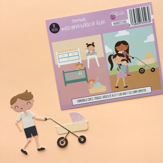 TROQUEL ESCENA BÁSICA ÁLEX - COL. INFINITA - SCRAPBOOKING