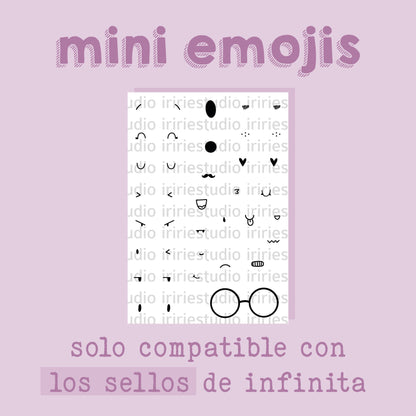 PACK MASCOTAS 1 (TROQUEL + SELLO MINI EMOJIS) - COL. INFINITA - SCRAPBOOKING