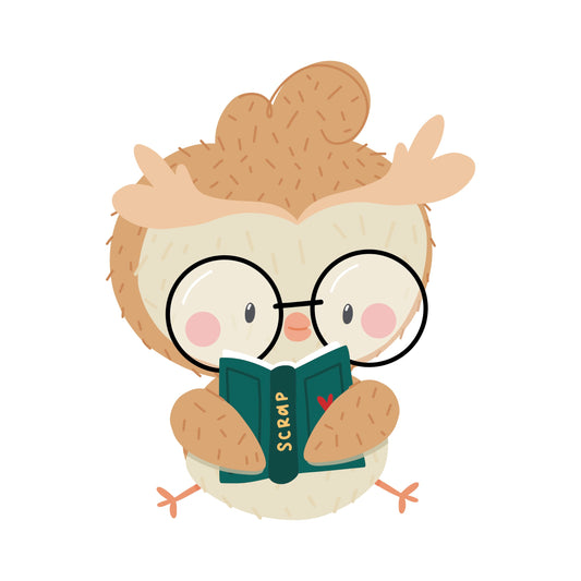 PEGATINA DTF UV BÚHO LIBRO - IMPERDIBLE - SCRAPBOOKING