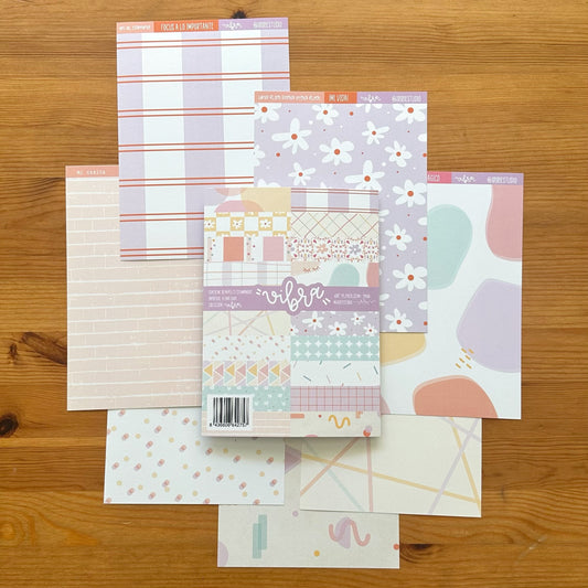 KIT 20 PAPELES VIBRA 6X8"  - SCRAPBOOKING