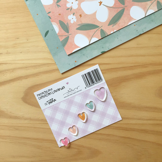 METACRILATO CORAZÓN LAVANDA - TATITA - SCRAPBOOKING