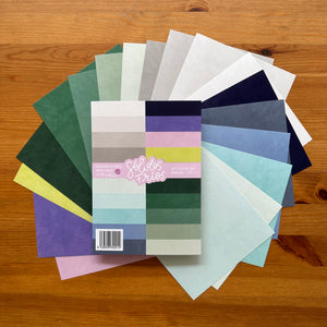 KIT 18 PAPELES SÓLIDOS FRÍOS EN 6X8" - COL. INFINITA - BÁSICOS SCRAPBOOKING