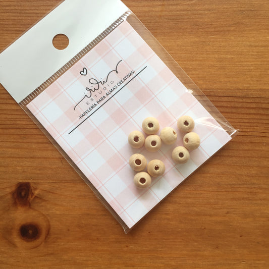 PACK 10 BOLAS MADERA - ADORNOS SCRAPBOOKING