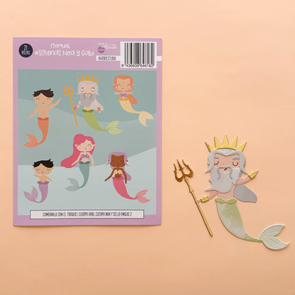 PACK 3 TROQUELES ENTRE NUBES Y SIRENAS - COL. INFINITA - SCRAPBOOKING
