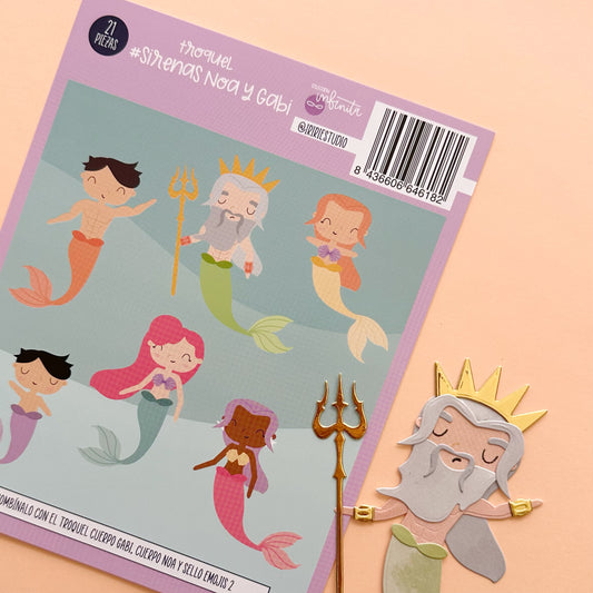 TROQUEL SIRENAS NOA Y GABI - COL. INFINITA - SCRAPBOOKING