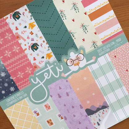 KIT 12 PAPELES YETI - 12X12" 1 CARA - SCRAPBOOKING