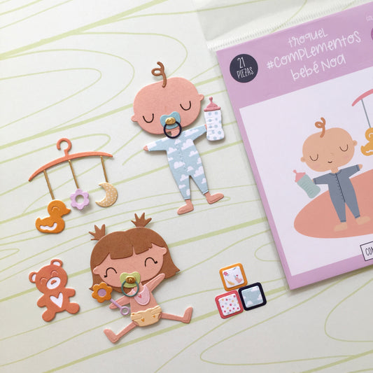 TROQUEL COMPLEMENTOS BEBÉ NOA - COL. INFINITA - SCRAPBOOKING - NOVEDAD