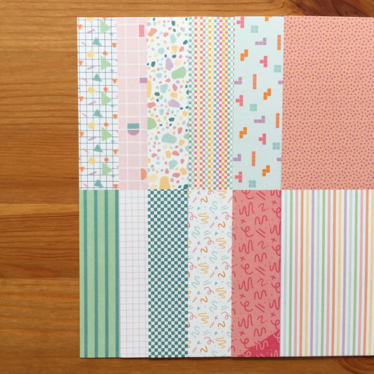 MINI ESTAMPADOS RETRO - COLEC. INFINITA - SCRAPBOOKING