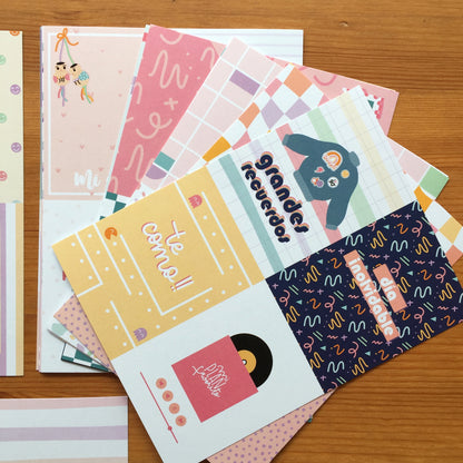 PACK 58 TARJETAS RETRO - REPO BAJO PEDIDO - SCRAPBOOKING