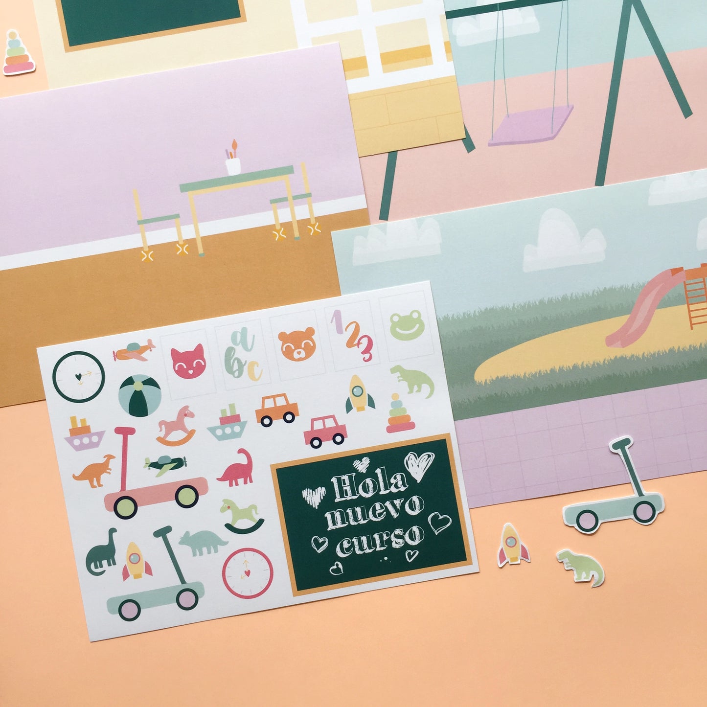 PAPELES FONDOS COLEGIO - COLEC. INFINITA - SCRAPBOOKING