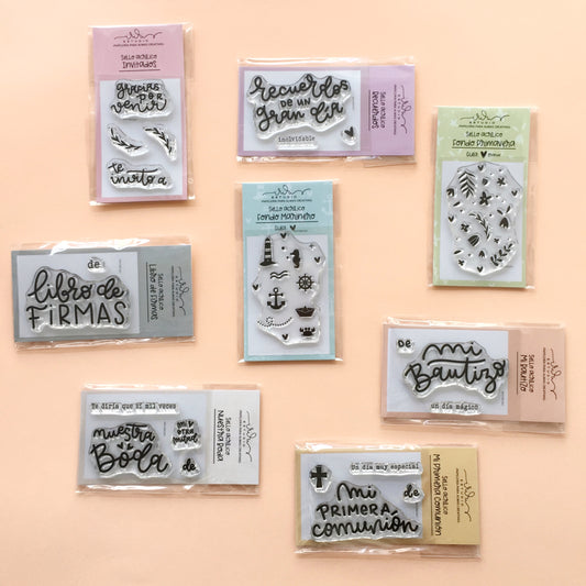 PACK 8 SELLOS (5X7) - BBC  Y EVENTOS - IMPERDIBLES - SCRAPBOOKING