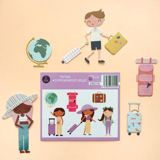 TROQUEL COMPLEMENTOS VIAJES - COL. INFINITA - SCRAPBOOKING