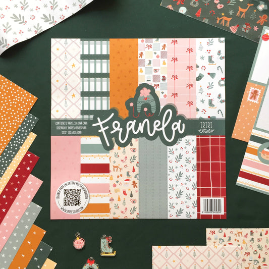 KIT 12 PAPELES FRANELA - 12X12" 1 CARA - SCRAPBOOKING