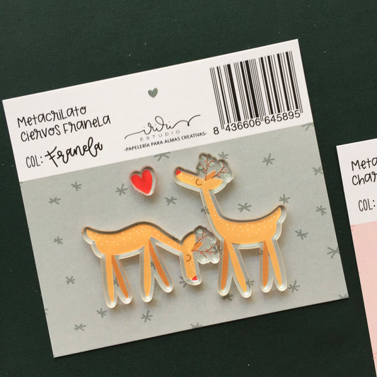 METACRILATO CIERVOS FRANELA - SCRAPBOOKING
