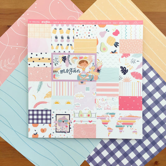 BLOC 24 PAPELES MOGÁN 12X12" - SCRAPBOOKING