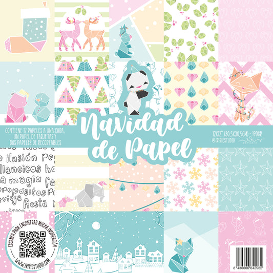 KIT 20 PAPELES NAVIDAD DE PAPEL 12X12" - REPO BAJO PEDIDO - SCRAPBOOKING