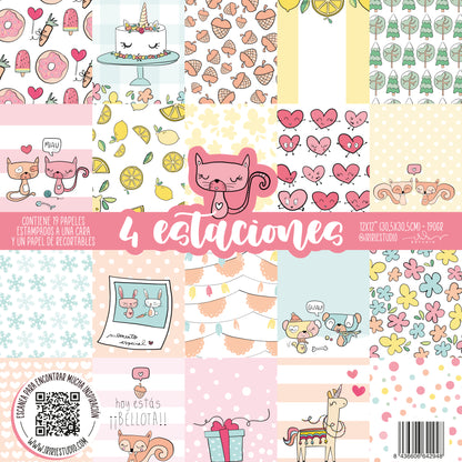 KIT 20 PAPELES 4 ESTACIONES 12X12" - REPO BAJO PEDIDO - SCRAPBOOKING