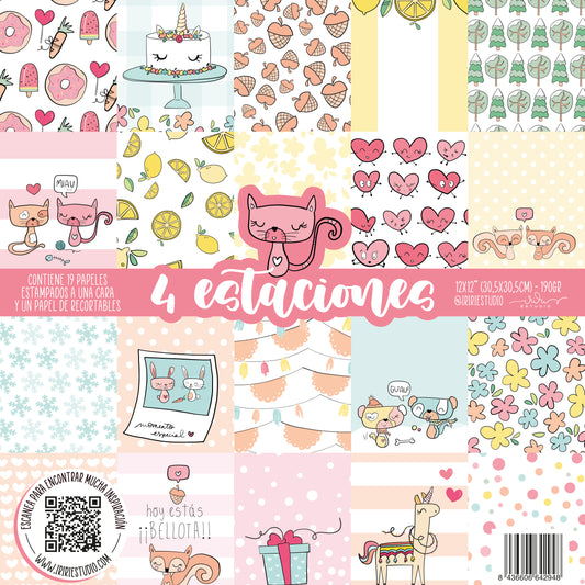 KIT 20 PAPELES 4 ESTACIONES 12X12" - REPO BAJO PEDIDO - SCRAPBOOKING