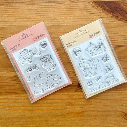 PACK 2 SELLOS: GUAU Y MIAU - SCRAPBOOKING