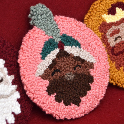 RESERVA PACK 2 KITS PUNCHI SIN AGUJA (REYES MAGOS Y NOEL) - COLEC. FRANELA - PUNCH NEEDLE - BORDADO MÁGICO