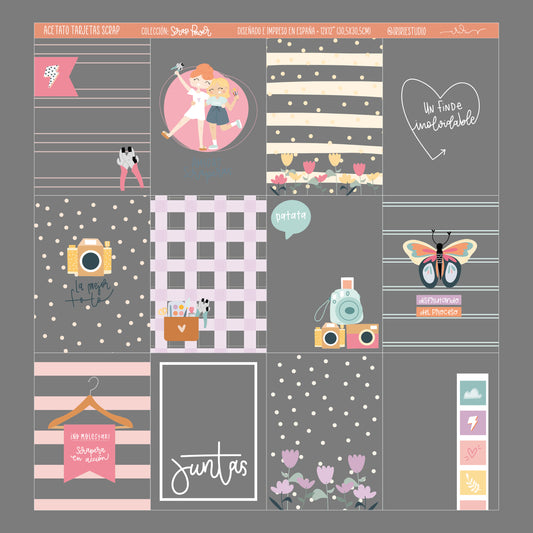 ACETATO TARJETAS SCRAP - SCRAP POWER - REPO BAJO PEDIDO - SCRAPBOOKING