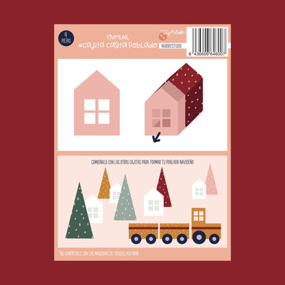 RESERVA TROQUEL CAJITA CASA POBLADO - FRANELA - IMPERDIBLES - SCRAPBOOKING