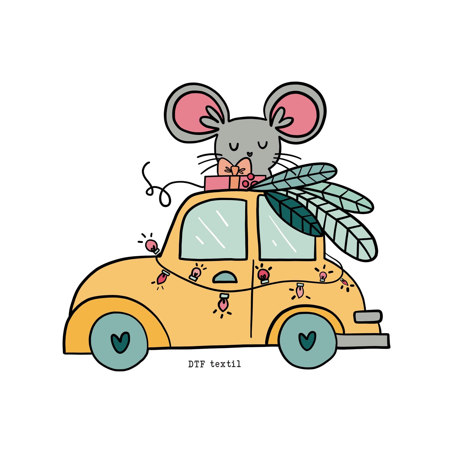 PEGATINA DTF TEXTIL TURRÓN COCHE - SCRAPBOOKING