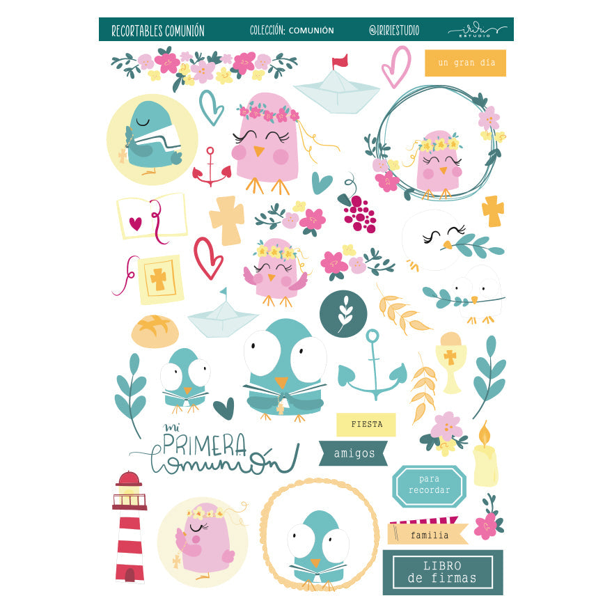 RECORTABLES COMUNIÓN  - (NO SON DIE CUTS ) - SCRAPBOOKING