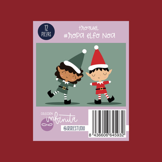 RESERVA TROQUEL ROPA ELFO NOA - FRANELA - COL. INFINITA - SCRAPBOOKING