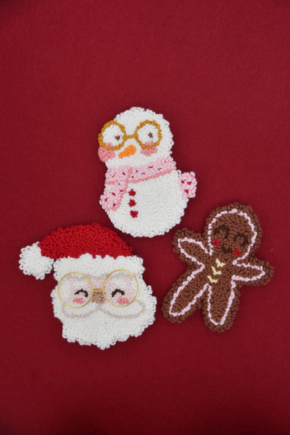 RESERVA PACK 2 KITS PUNCHI SIN AGUJA (REYES MAGOS Y NOEL) - COLEC. FRANELA - PUNCH NEEDLE - BORDADO MÁGICO