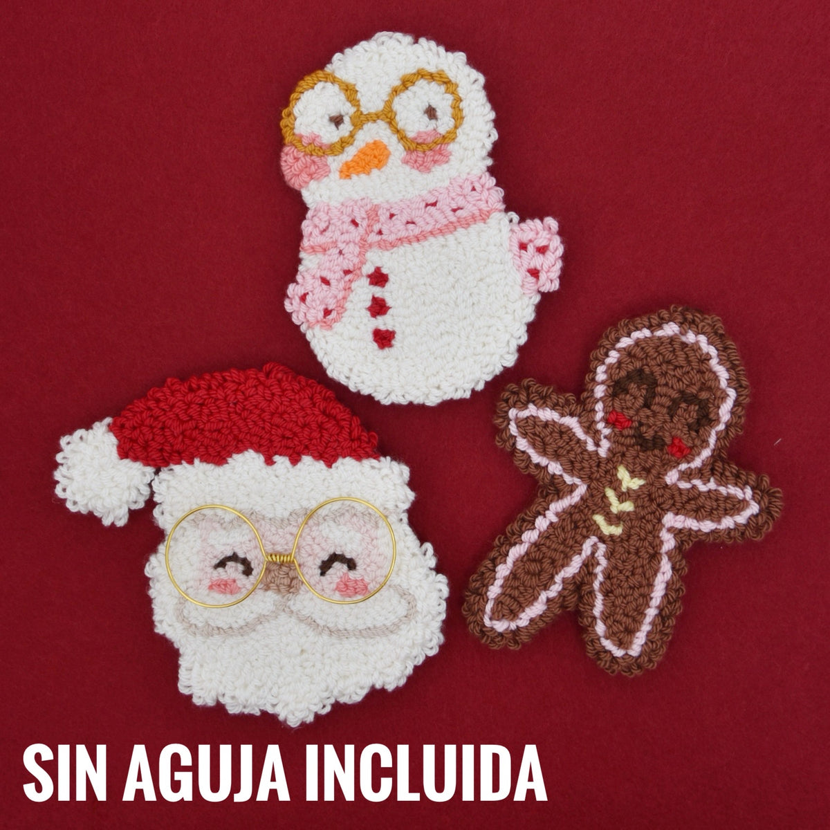 RESERVA KIT PUNCHI NOEL SIN AGUJA - COLEC. FRANELA - PUNCH NEEDLE - BORDADO MÁGICO