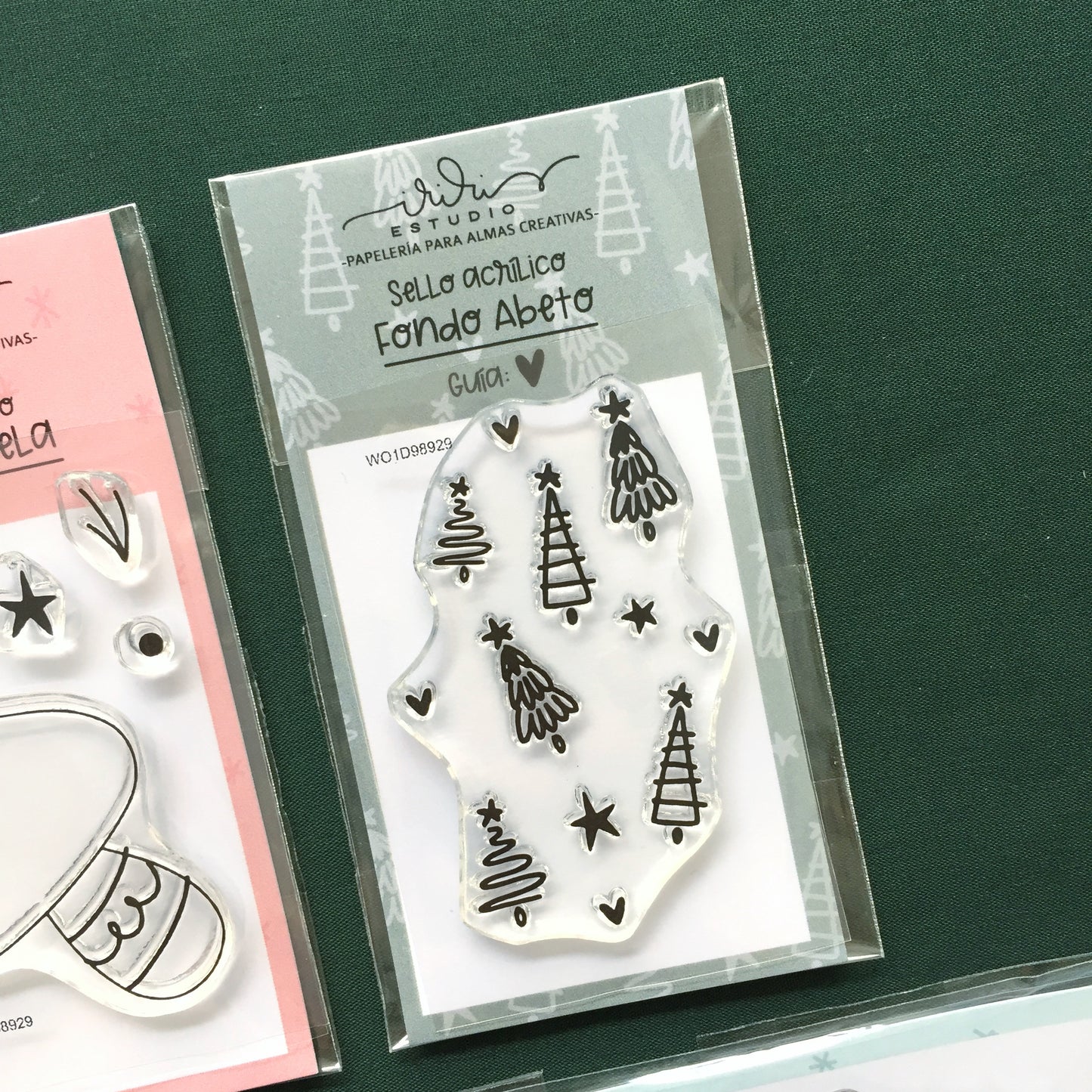 SELLO FONDO ABETOS (5X7) - FRANELA - SCRAPBOOKING