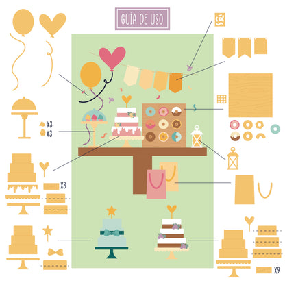 TROQUEL ESCENA MESA DULCE - BBC Y EVENTOS - COL. INFINITA - SCRAPBOOKING