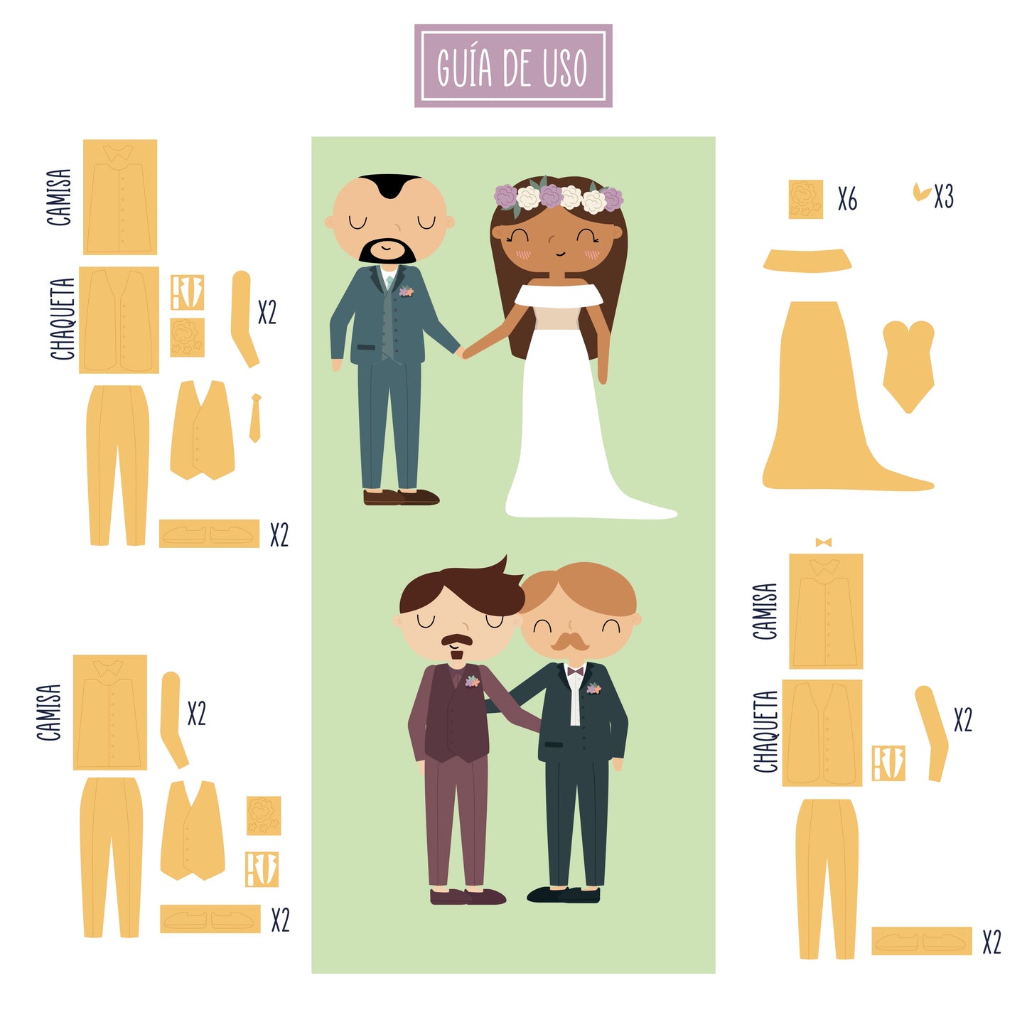 TROQUEL ROPA GABI BODA / EVENTOS - BBC Y EVENTOS - COL. INFINITA - SCRAPBOOKING