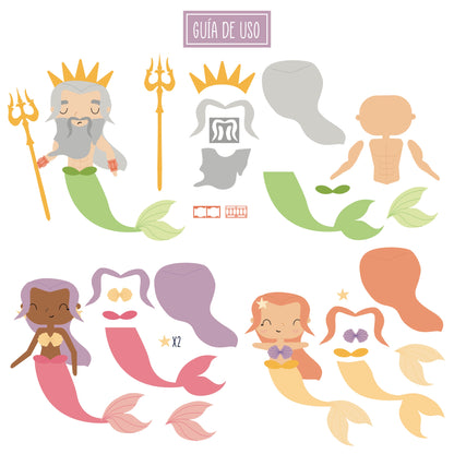 PACK 3 TROQUELES ENTRE NUBES Y SIRENAS - COL. INFINITA - SCRAPBOOKING