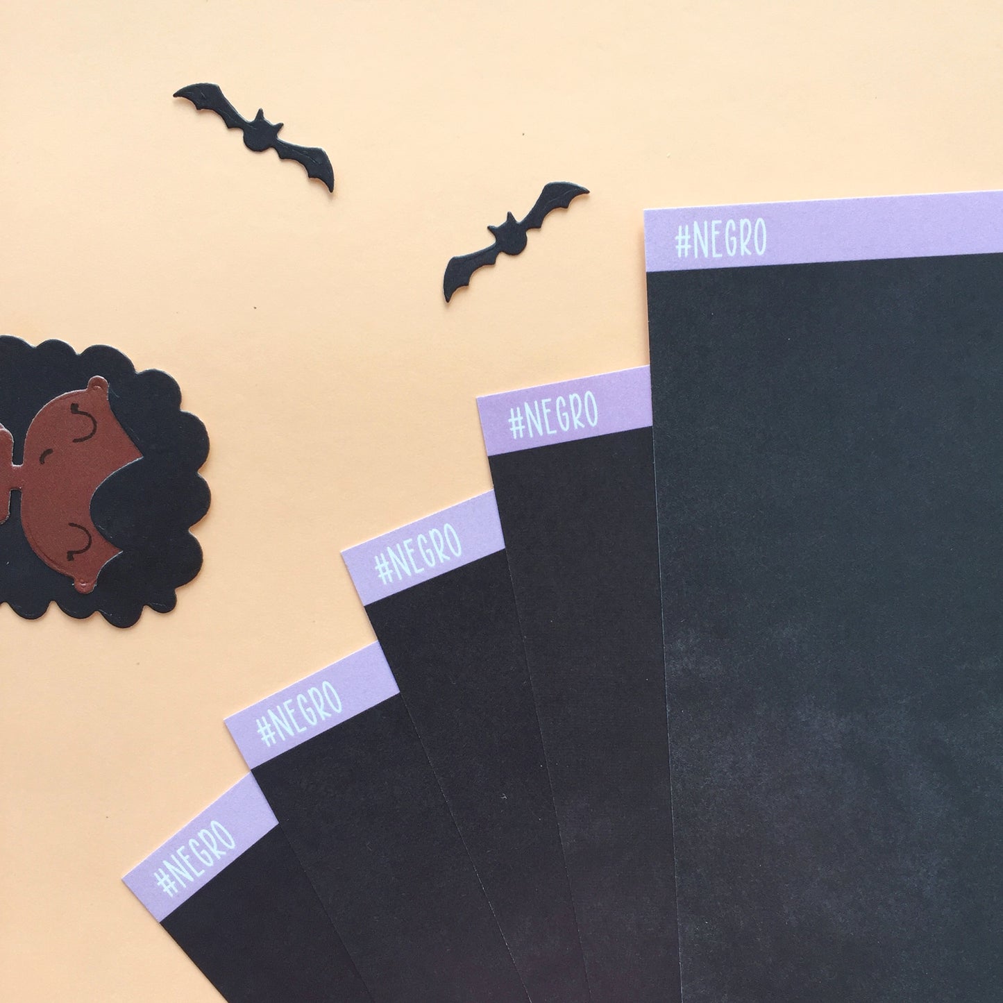 KIT 5 PAPELES NEGRO - COLEC. INFINITA - SCRAPBOOKING
