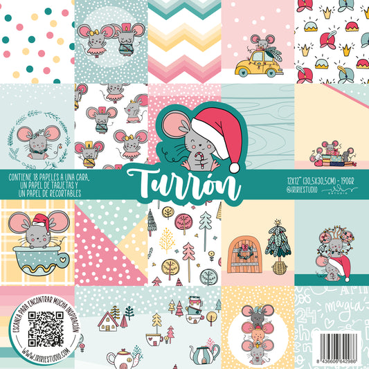 KIT 20 PAPELES TURRÓN 12X12" - REPO BAJO PEDIDO - SCRAPBOOKING