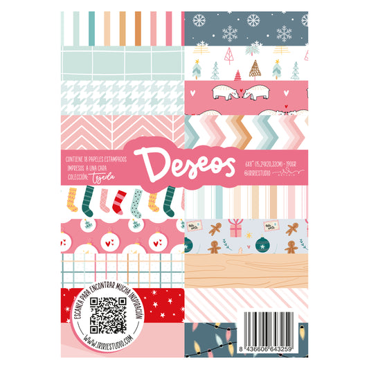 KIT 18 PAPELES DESEOS 6X8" - TEJEDA - REPO BAJO PEDIDO - SCRAPBOOKING
