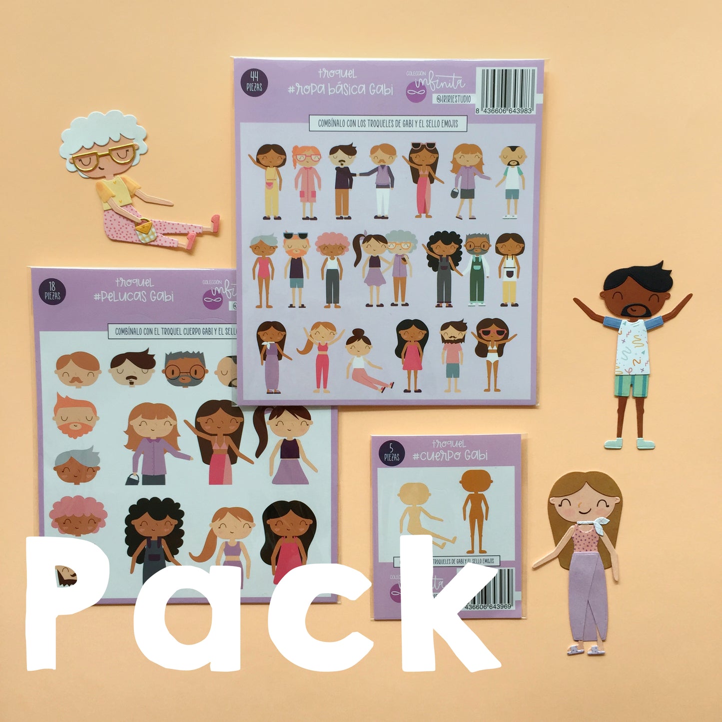 PACK 3 TROQUELES GABI - COL. INFINITA - SCRAPBOOKING