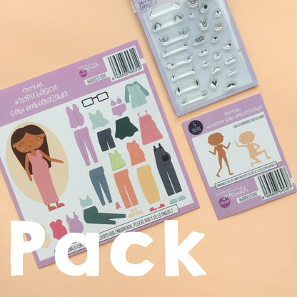 PACK GABI EMBARAZADA (2 TROQUELES + SELLO EMOJIS2) - COL. INFINITA - SCRAPBOOKING
