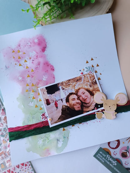 RESERVA MAKE AND TAKE CON IRINA DE LUNAMIA - LAYOUT NAVIDEÑO MIXMEDIA - FERIA SCRAP, CREA Y DECORA