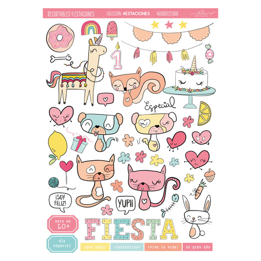 RECORTABLES 4 ESTACIONES - (NO SON DIE CUTS ) - SCRAPBOOKING