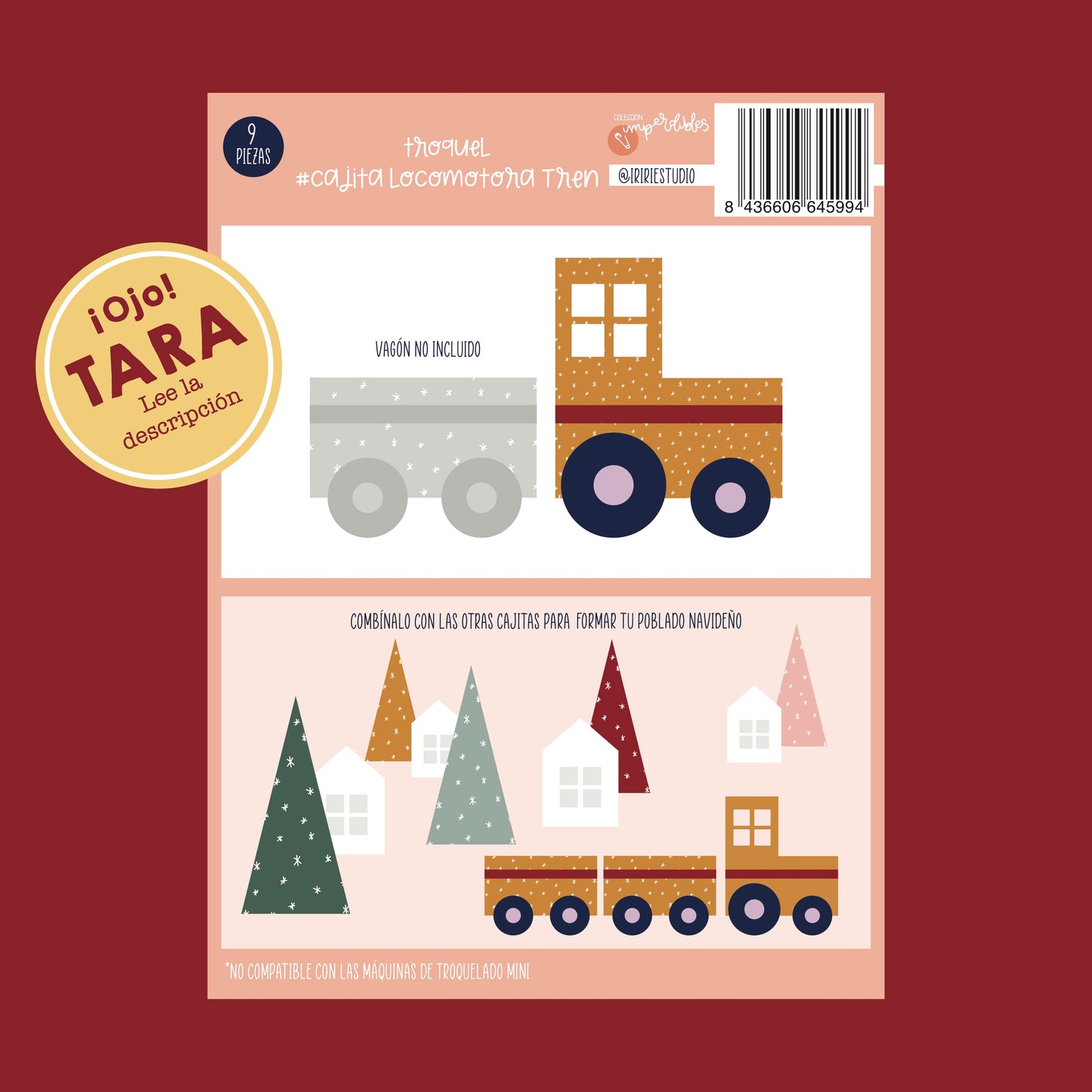 ¡OJO: TARA! RESERVA TROQUEL CAJITA LOCOMOTORA TREN - FRANELA - IMPERDIBLES - SCRAPBOOKING