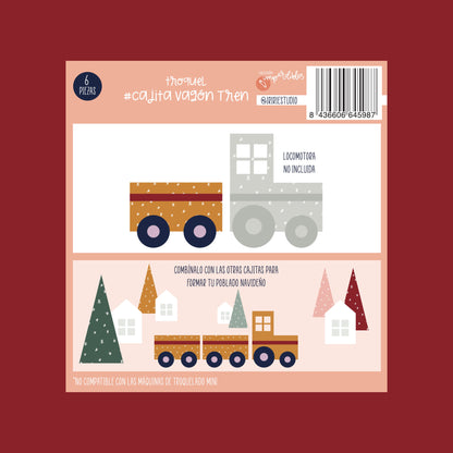 RESERVA TROQUEL CAJITA VAGÓN TREN - FRANELA - IMPERDIBLES - SCRAPBOOKING