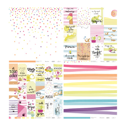KIT 20 PAPELES CONFETI 12X12" - REPO BAJO PEDIDO - SCRAPBOOKING