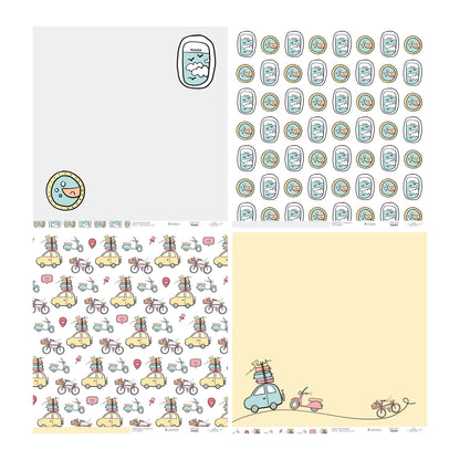KIT 20 PAPELES VIAJES 12X12" - REPO BAJO PEDIDO - SCRAPBOOKING
