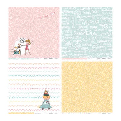 KIT 20 PAPELES AVENTURA 12X12" - REPO BAJO PEDIDO - SCRAPBOOKING